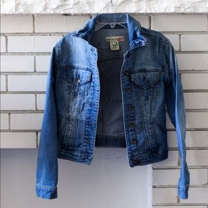 Crop Button Down Denim Jacket - Small